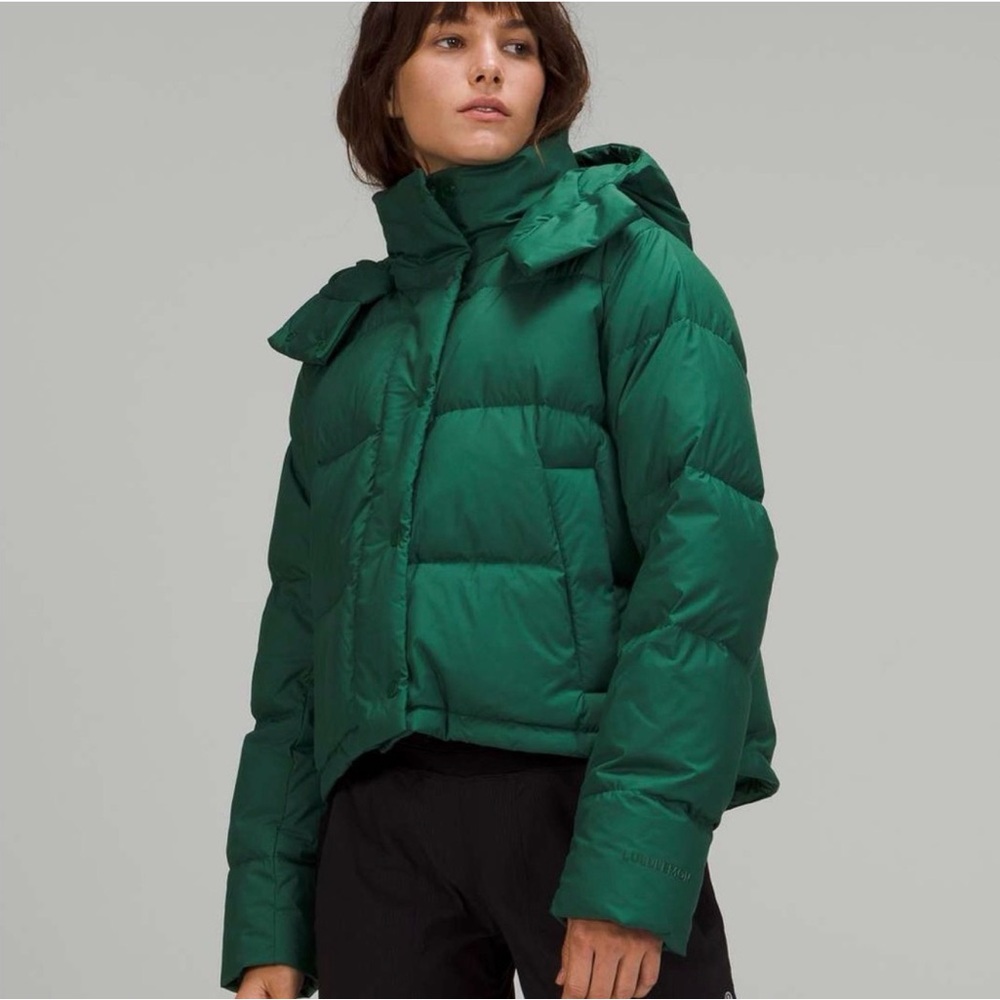 Lululemon Wunder Puff Cropped Jacket Everglade Green